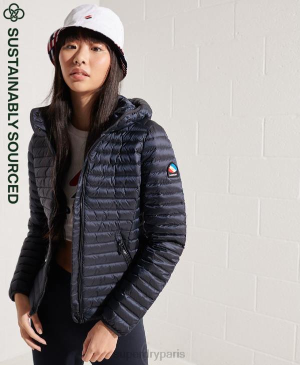 Superdry femmes veste en duvet D64Z5719 vêtements marine