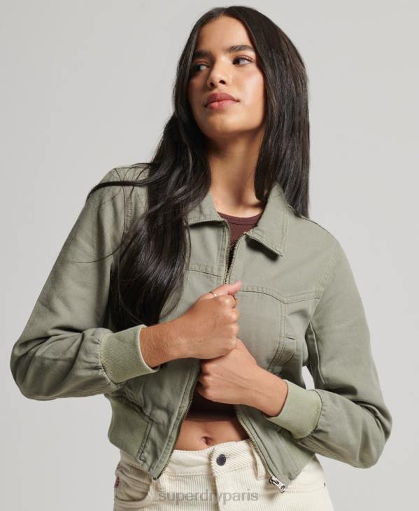 Superdry femmes veste en toile indie club D64Z1956 vêtements vert