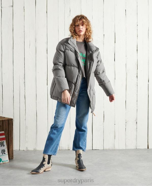 Superdry femmes veste entonnoir en duvet sec en édition limitée D64Z5696 vêtements argent