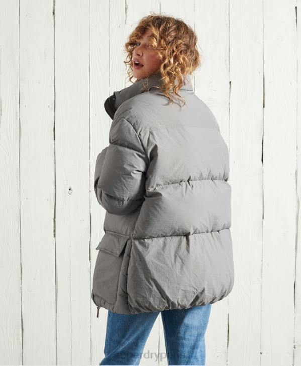 Superdry femmes veste entonnoir en duvet sec en édition limitée D64Z5696 vêtements argent