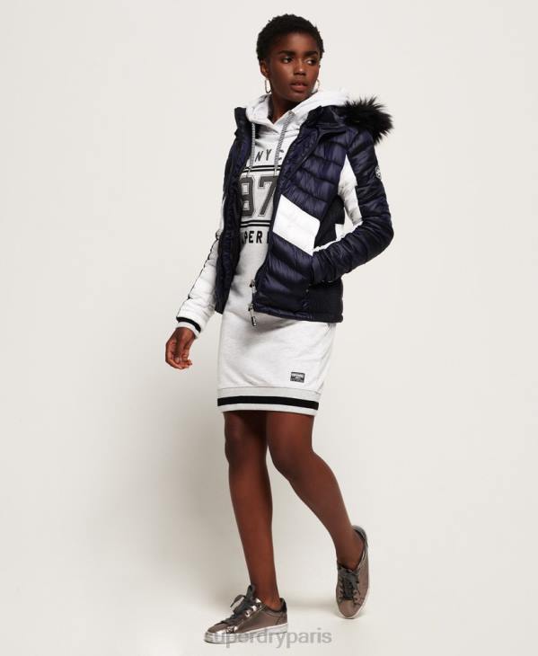 Superdry femmes veste fuji à chevrons offshore luxe D64Z5703 vêtements marine