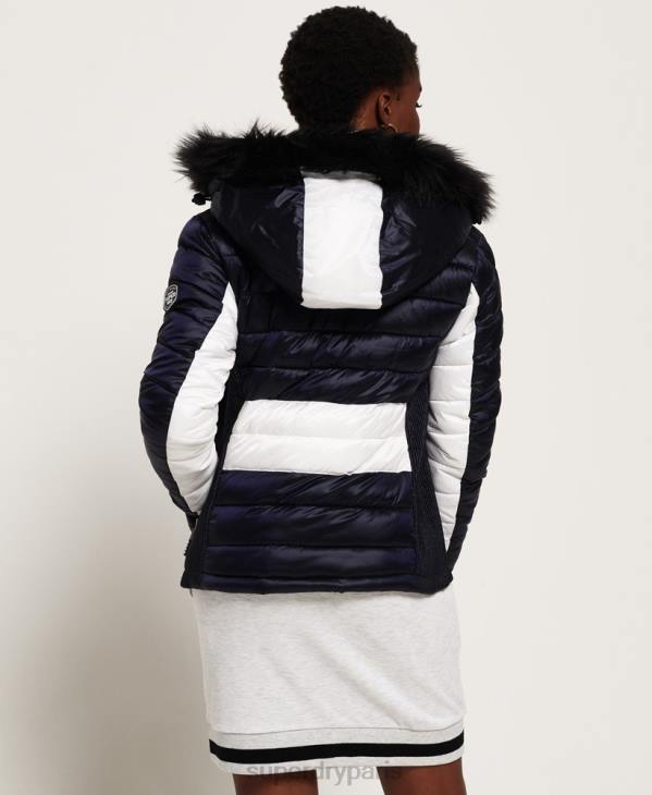 Superdry femmes veste fuji à chevrons offshore luxe D64Z5703 vêtements marine