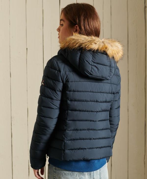 Superdry femmes veste fuji classique en fausse fourrure D64Z3767 vêtements marine