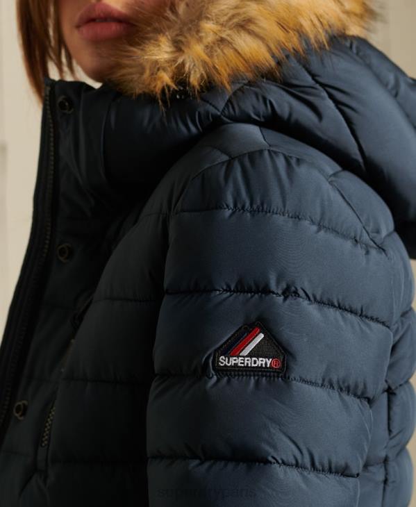 Superdry femmes veste fuji classique en fausse fourrure D64Z3767 vêtements marine