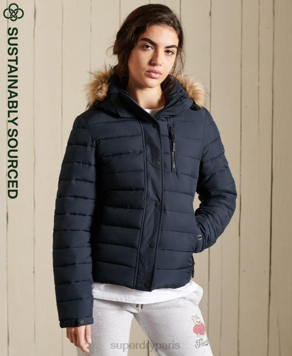 Superdry femmes veste fuji classique en fausse fourrure D64Z3818 vêtements marine