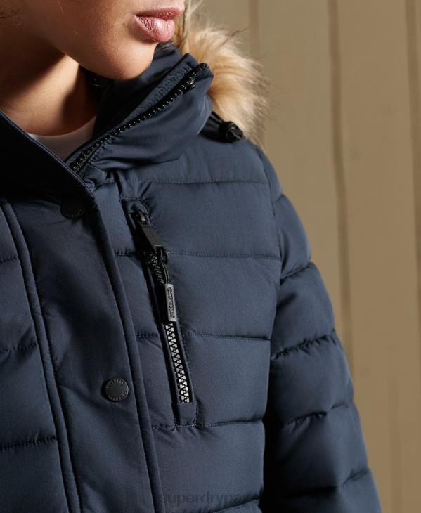 Superdry femmes veste fuji classique en fausse fourrure D64Z3818 vêtements marine