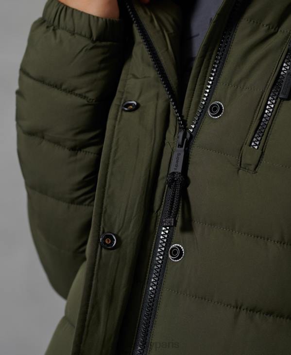 Superdry femmes veste fuji classique en fausse fourrure D64Z5607 vêtements vert