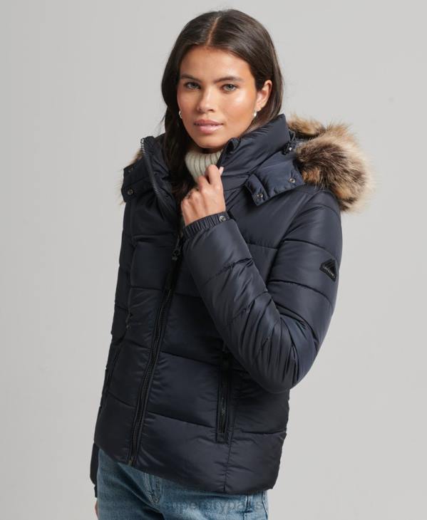 Superdry femmes veste fuji luxe à capuche montagne D64Z5559 vêtements marine