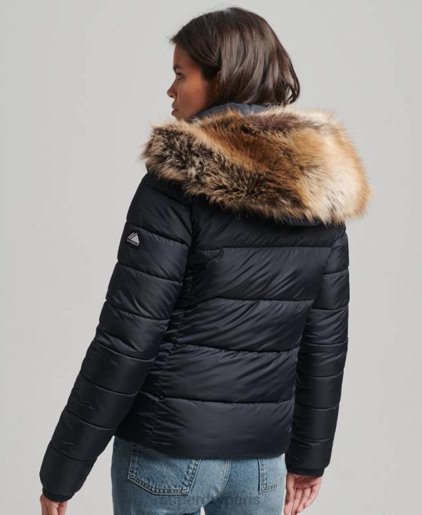 Superdry femmes veste fuji luxe à capuche montagne D64Z5559 vêtements marine