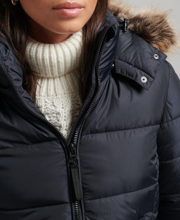 Superdry femmes veste fuji luxe à capuche montagne D64Z5559 vêtements marine