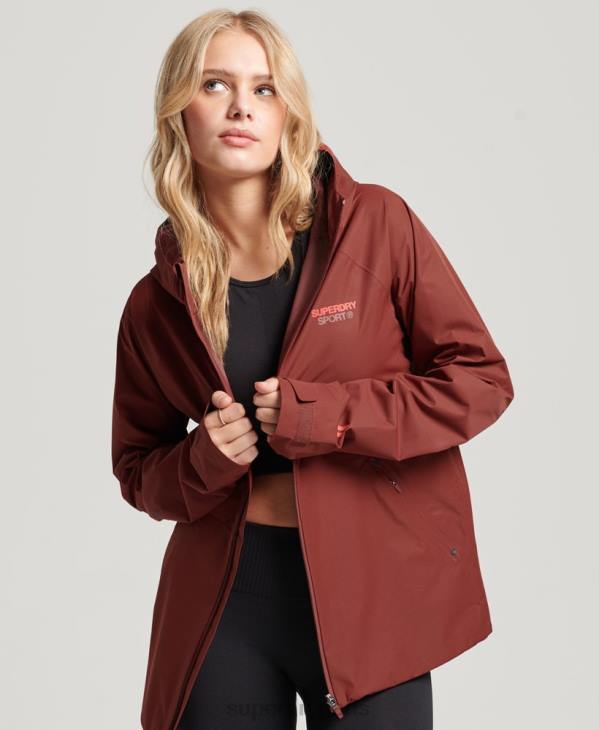 Superdry femmes veste imperméable D64Z3620 vêtements brun