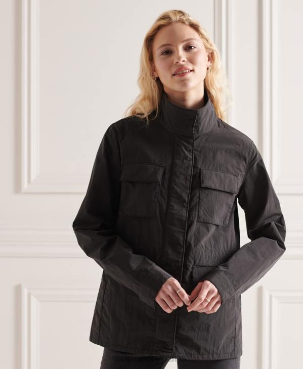 Superdry femmes veste indéchirable 6 poches D64Z5641 vêtements noir