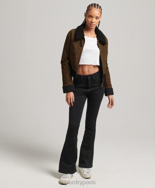 Superdry femmes veste indie doublée borg D64Z5438 vêtements brun