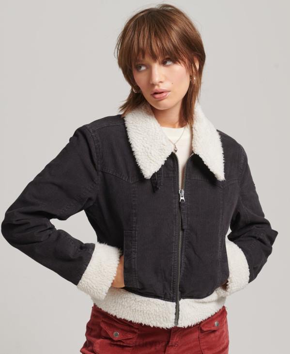 Superdry femmes veste indie doublée borg D64Z5469 vêtements brun