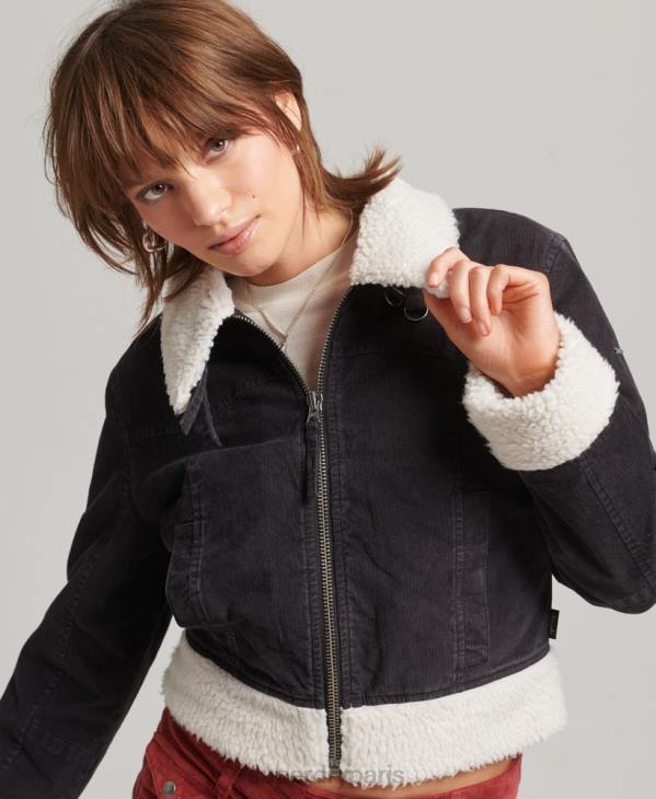 Superdry femmes veste indie doublée borg D64Z5469 vêtements brun
