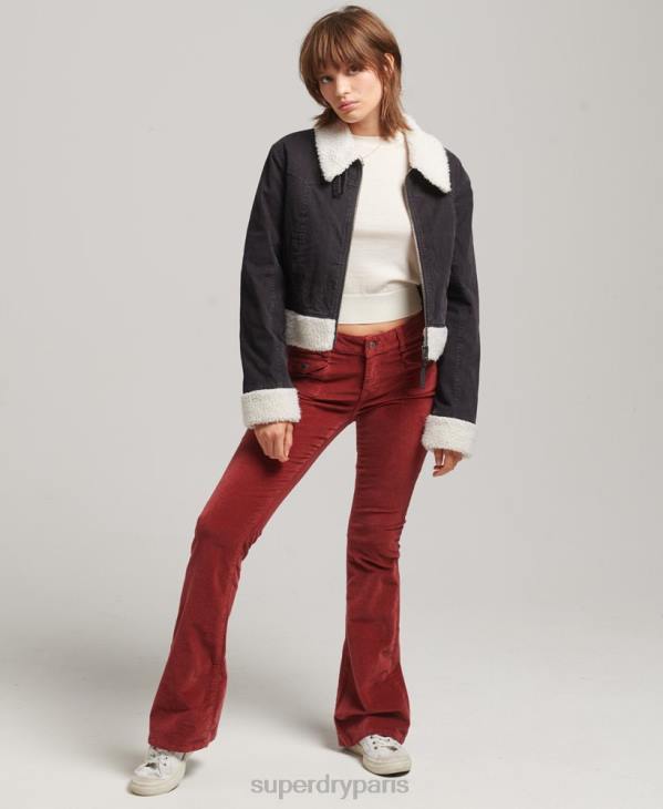 Superdry femmes veste indie doublée borg D64Z5469 vêtements brun
