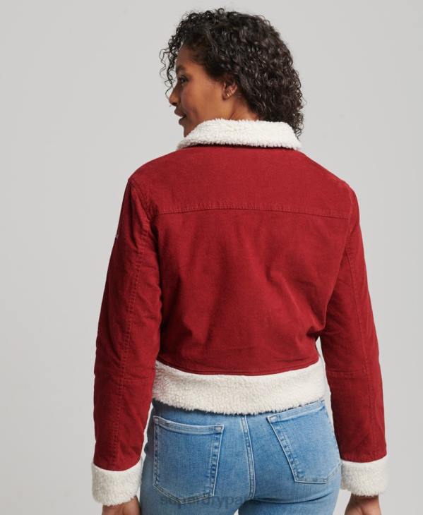 Superdry femmes veste indie doublée borg D64Z5572 vêtements rouge