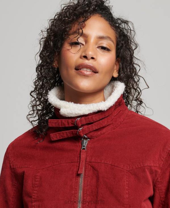 Superdry femmes veste indie doublée borg D64Z5572 vêtements rouge