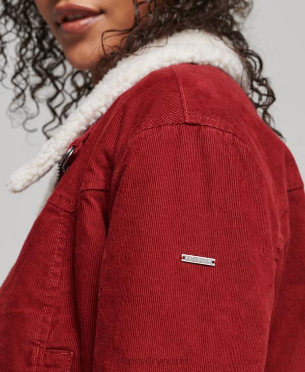Superdry femmes veste indie doublée borg D64Z5572 vêtements rouge