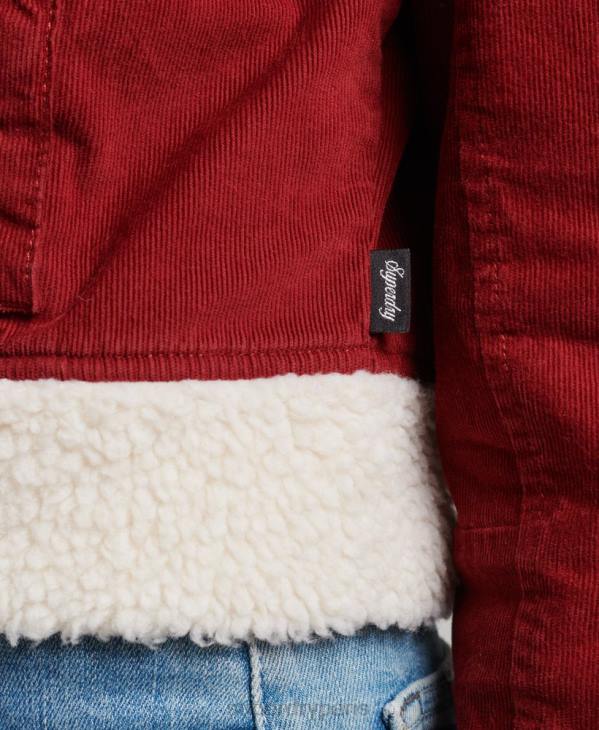 Superdry femmes veste indie doublée borg D64Z5572 vêtements rouge