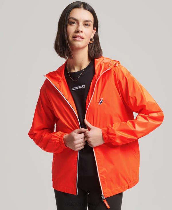Superdry femmes veste légère à capuche essentielle D64Z5619 vêtements corail