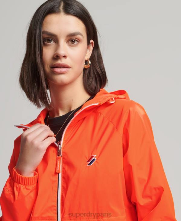 Superdry femmes veste légère à capuche essentielle D64Z5619 vêtements corail