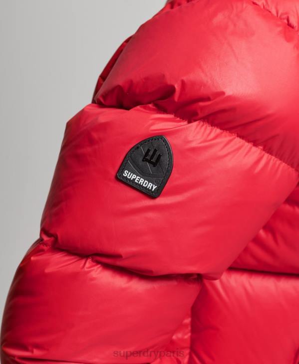 Superdry femmes veste matelassée en duvet alpin de luxe D64Z5584 vêtements rouge