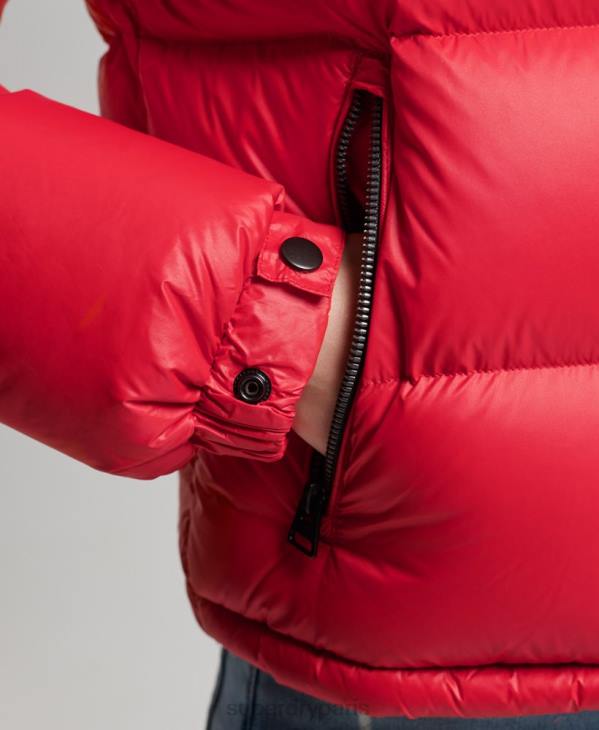 Superdry femmes veste matelassée en duvet alpin de luxe D64Z5584 vêtements rouge
