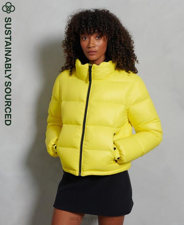 Superdry femmes veste matelassée en duvet alpin de luxe D64Z5634 vêtements jaune