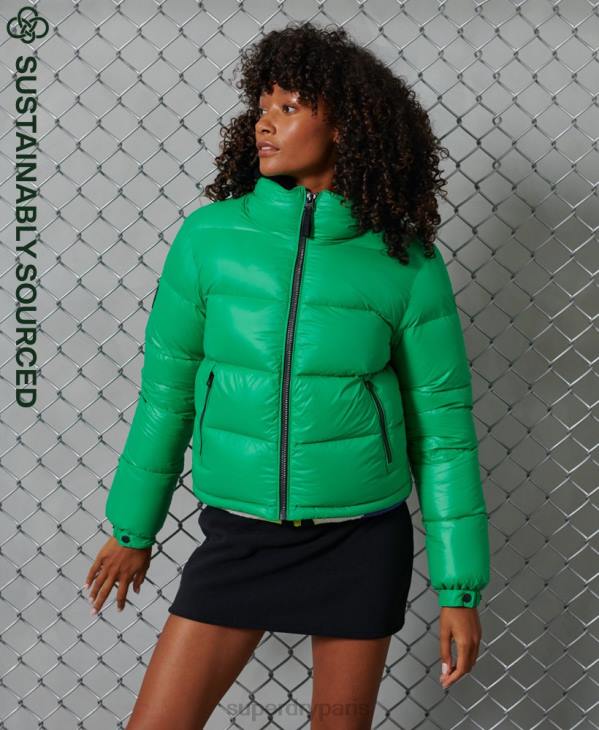 Superdry femmes veste matelassée en duvet alpin de luxe D64Z5674 vêtements vert