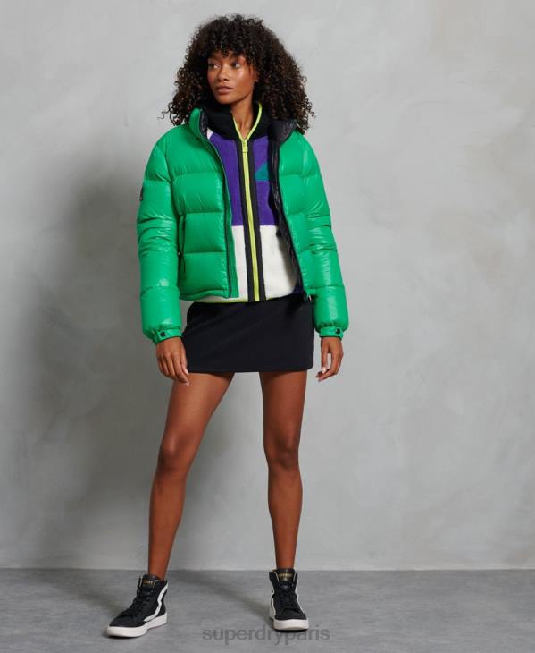 Superdry femmes veste matelassée en duvet alpin de luxe D64Z5674 vêtements vert