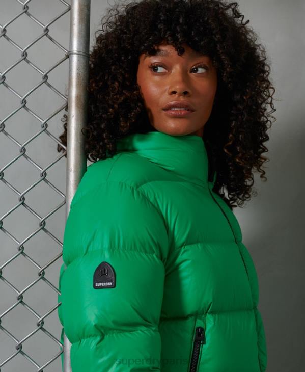 Superdry femmes veste matelassée en duvet alpin de luxe D64Z5674 vêtements vert