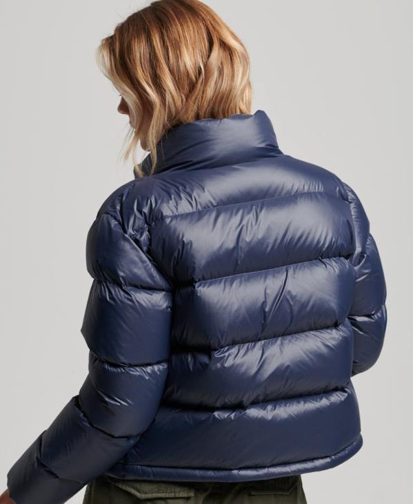 Superdry femmes veste matelassée en duvet alpin de luxe D64Z5687 vêtements marine
