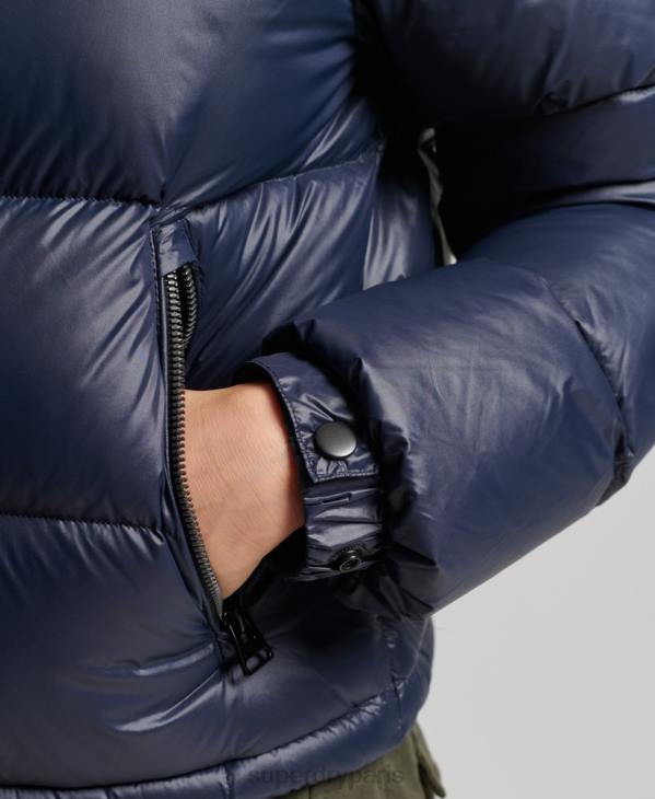 Superdry femmes veste matelassée en duvet alpin de luxe D64Z5687 vêtements marine