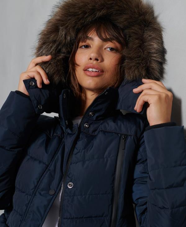 Superdry femmes veste matelassée glacier D64Z5654 vêtements marine