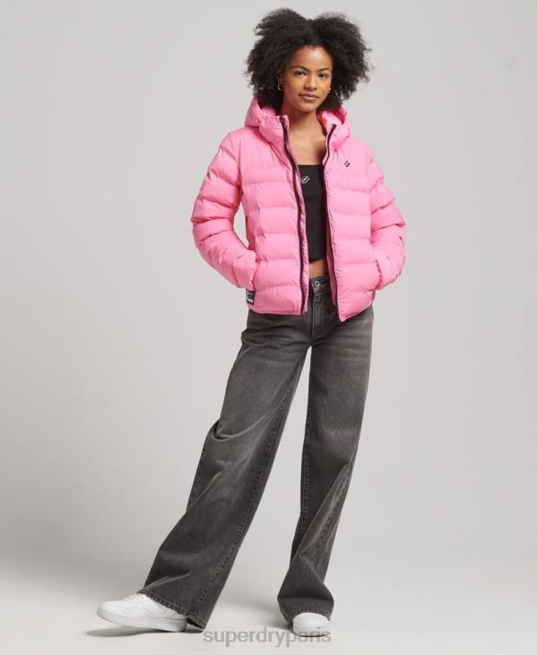 Superdry femmes veste matelassée thermoscellée D64Z3631 vêtements rose