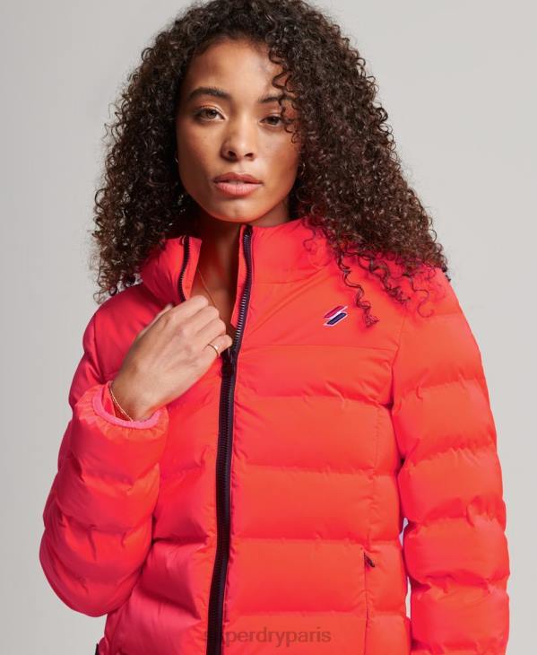 Superdry femmes veste matelassée thermoscellée D64Z3711 vêtements corail