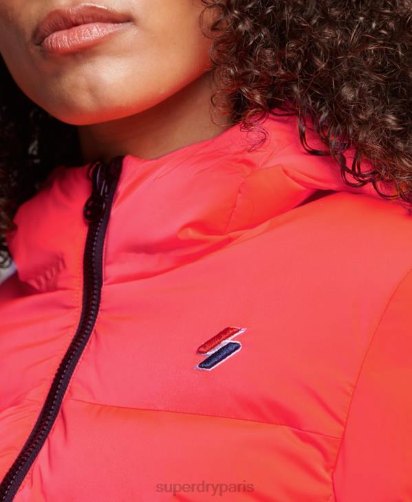 Superdry femmes veste matelassée thermoscellée D64Z3711 vêtements corail