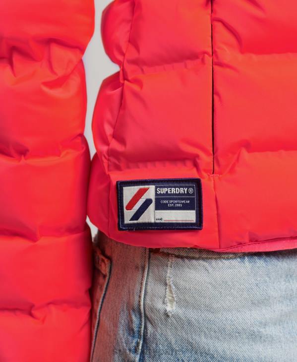 Superdry femmes veste matelassée thermoscellée D64Z3711 vêtements corail