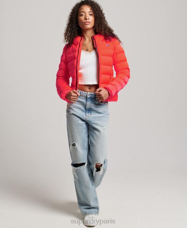 Superdry femmes veste matelassée thermoscellée D64Z3711 vêtements corail