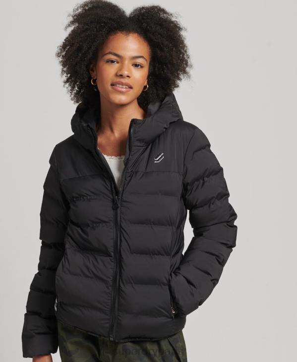 Superdry femmes veste matelassée thermoscellée D64Z3726 vêtements noir