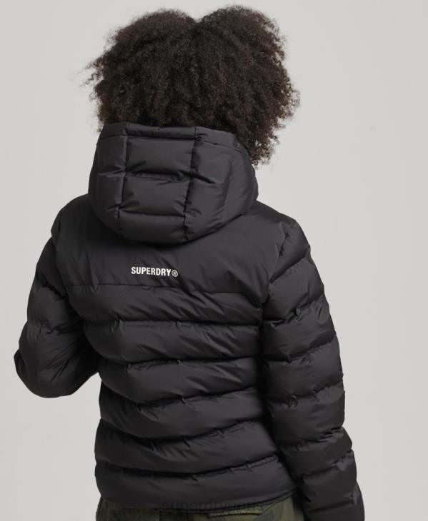 Superdry femmes veste matelassée thermoscellée D64Z3726 vêtements noir