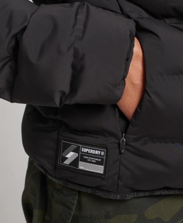 Superdry femmes veste matelassée thermoscellée D64Z3726 vêtements noir