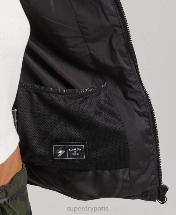 Superdry femmes veste matelassée thermoscellée D64Z3726 vêtements noir
