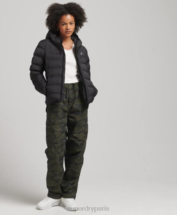 Superdry femmes veste matelassée thermoscellée D64Z3726 vêtements noir