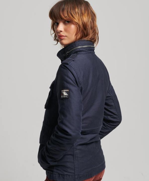 Superdry femmes veste militaire doublée rookie borg D64Z5667 vêtements bleu