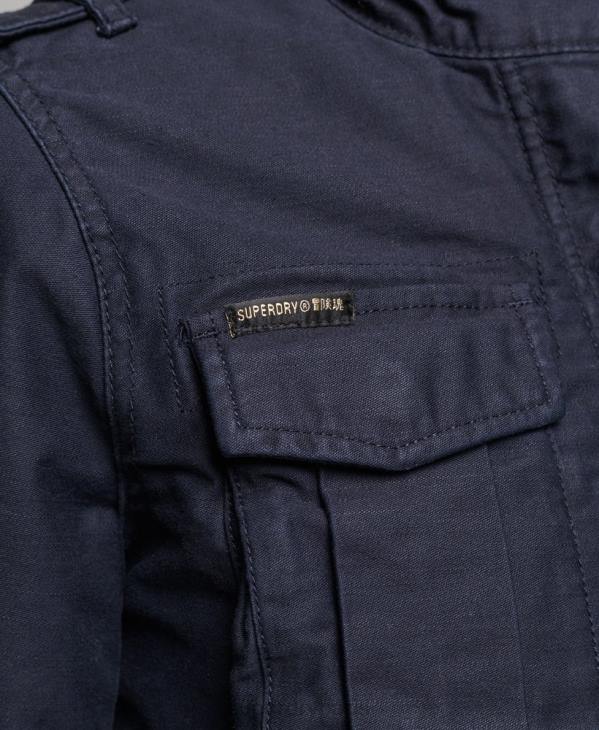 Superdry femmes veste militaire doublée rookie borg D64Z5667 vêtements bleu