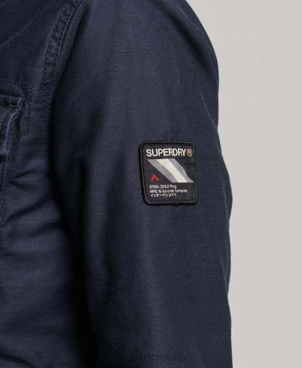 Superdry femmes veste militaire doublée rookie borg D64Z5667 vêtements bleu