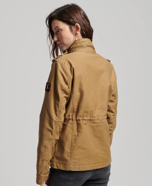Superdry femmes veste militaire doublée rookie borg D64Z5672 vêtements bronzer