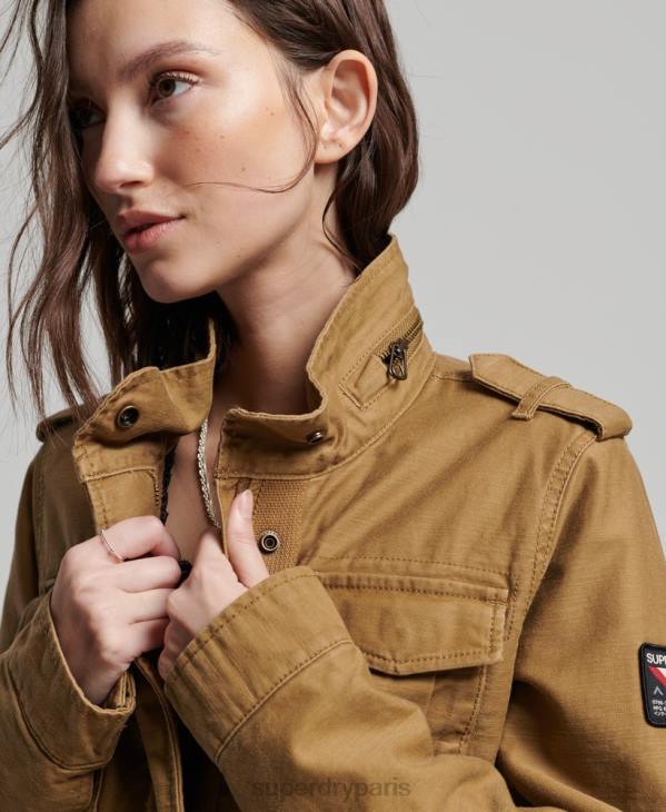 Superdry femmes veste militaire doublée rookie borg D64Z5672 vêtements bronzer